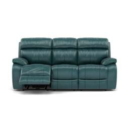 Galaxy 3 Seater Recliner Sofa - 3 Seater Sofa 2 Power Recliners Cat 20S - Power Recliner with USB - BVS-301E  LAKE GREEN