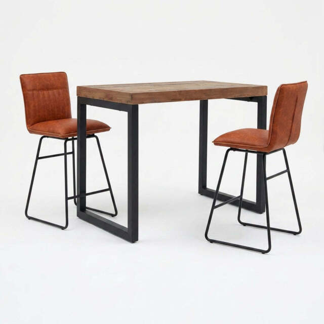 Detroit Bar Table & 2 Marx Stools Set - image 1