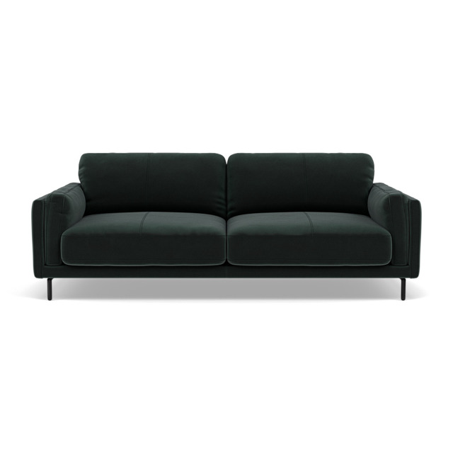 Morris 3 Seater Small Sofa - 2.5 Seater Sofa Compact Fabric - FAB-MEG-21 CHARCOAL GREY - image 1