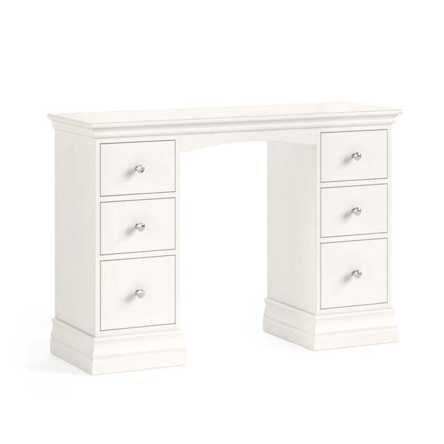 Aria White Double Pedestal Dressing Table - Dressing Table Double Pedestal Coconut Milk - image 1
