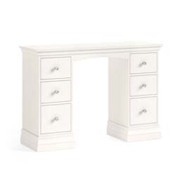 Aria White Double Pedestal Dressing Table - Dressing Table Double Pedestal Coconut Milk - thumbnail 1