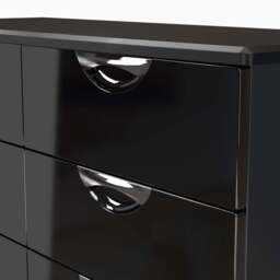 Colton 6 Drawer Wide Chest - 6 Drawer Wide Chest - BGBM - Black Gloss & Black - thumbnail 5