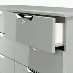 Colton 6 Drawer Wide Chest - 6 Drawer Wide Chest - BGBM - Black Gloss & Black - thumbnail 9
