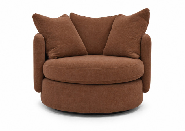 Vogue Williams Piccadilly Large Swivel Chair - Large Swivel Chair Matt Chenille - Matt Chenille Terracotta - image 1