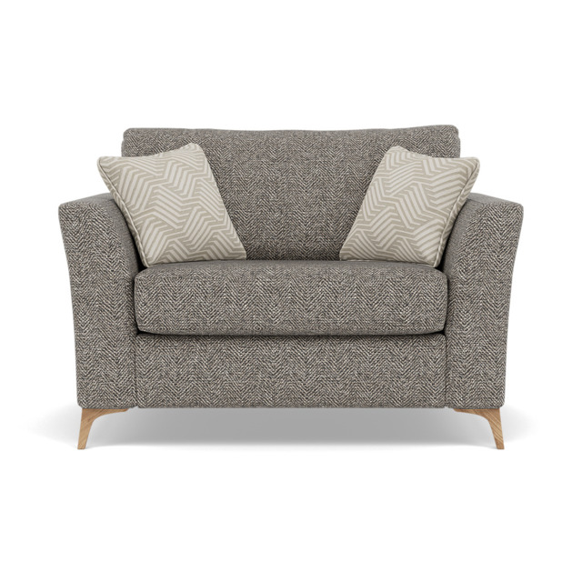 Chilton Loveseat - Cuddler Sofa Fabric - Light Feet / Barley Charcoal - image 1