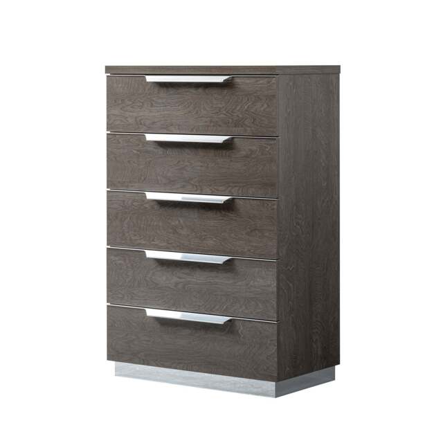 Kroma Tall 5 Drawer Cabinet - 5 Drawer Tallboy Silver Birch - Silver Birch - image 1