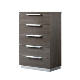 Kroma Tall 5 Drawer Cabinet - 5 Drawer Tallboy Silver Birch - Silver Birch