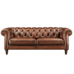 Violet 3 Seater Sofa - 2.5 Seater Sofa Vintage Leather - Feet: 150mm Legs Antique Walnut / VINTAGE V-1957 Inca - thumbnail 1