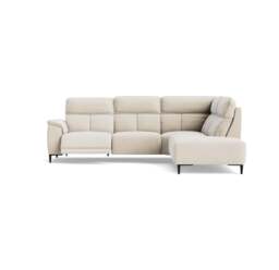 Loma Large Corner Sofa - Combination 2 Right Terminal with 2.5 Left Power 2 Pieces Fabric - Right Hand Facing - Power Recliner with USB - FAB-NTS - 01 CREAM