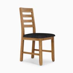Solvi Pair of Oak/Steel Grey Dining Chairs - Dining Chair - Pair Oak / Steel - thumbnail 2