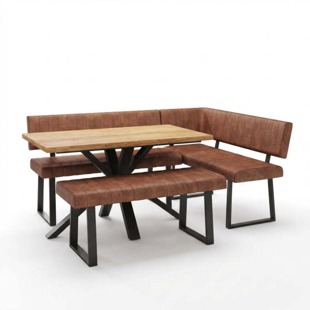 Bourton 135cm Compact Table, Corner Bench + Low Bench - image 1
