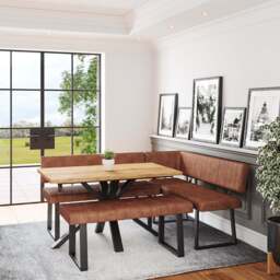 Bourton 135cm Compact Table, Corner Bench + Low Bench - thumbnail 2