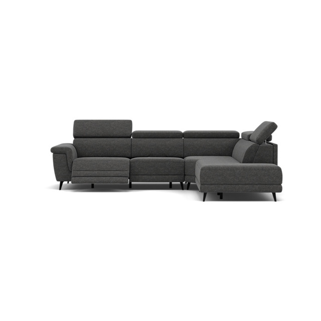Sparta Corner Recliner Sofa - Combination 3 - Left Hand Facing Sofa Corner Group (Two Motors) Fabric - Left Hand Facing - Power with Power Headrest & USB - KB-1281-UK Darwin Charcoal - image 1