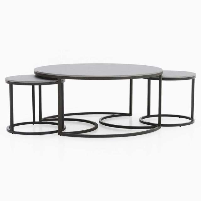 Torino Marble Coffee Table - Matte Ceramic Coffee Table Set Matte Grey Ceramic - image 1