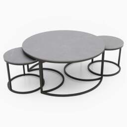 Torino Marble Coffee Table - Matte Ceramic Coffee Table Set Matte Grey Ceramic - thumbnail 2