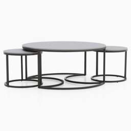 Torino Marble Coffee Table - Matte Ceramic Coffee Table Set Matte Grey Ceramic - thumbnail 1