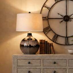 Sepia Shadows Table Lamp With Linen Shade - Sepia Shadows Table Lamp With Linen Shade