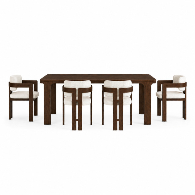 Sonoma Large Extending Dining Table & 4 Dining Armchairs Set - image 1