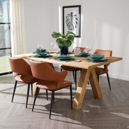 Syver Dining Table - Live Edge Dining Table 200x100cm Brushed Oak / Hesse Dark Oil - 200cm - thumbnail 2