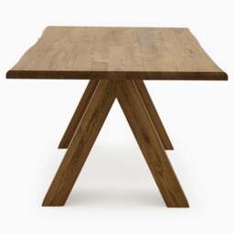 Syver Dining Table - Live Edge Dining Table 200x100cm Brushed Oak / Hesse Dark Oil - 200cm - thumbnail 4