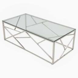 Genoa Coffee Table - Coffee Table Clear Glass / Stainless Steel - thumbnail 4