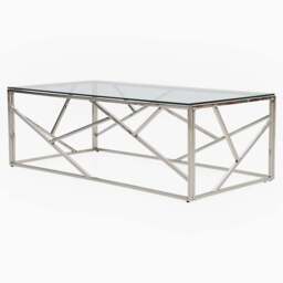 Genoa Coffee Table - Coffee Table Clear Glass / Stainless Steel - thumbnail 2