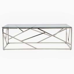 Genoa Coffee Table - Coffee Table Clear Glass / Stainless Steel - thumbnail 1