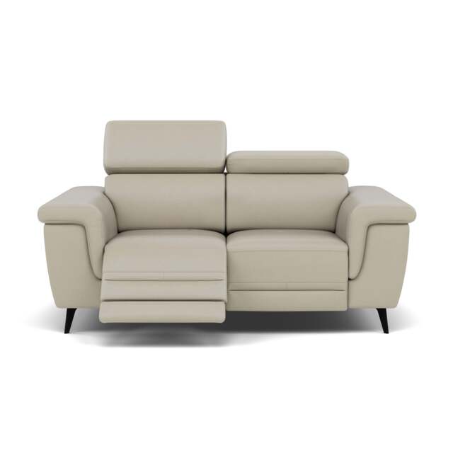 Sparta 2 Seater Recliner Sofa - 2 Str W/ 2 Power Recliner W/ 2 Power Headrest Cat NL/O/S - Power with Power Headrest & USB - NL5115 New York Light Grey - image 1