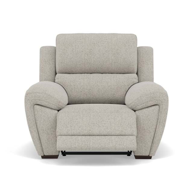 Echo Recliner Armchair - Power Recliner Chair Lumber Support Fabric - Power With Power Headrest Footrest Lumbar & USB - FAB-MIL-104 OYSTER - image 1
