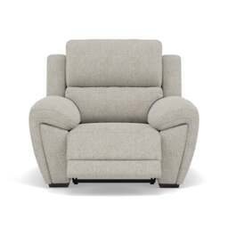 Echo Recliner Armchair - Power Recliner Chair Lumber Support Fabric - Power With Power Headrest Footrest Lumbar & USB - FAB-MIL-104 OYSTER - thumbnail 1