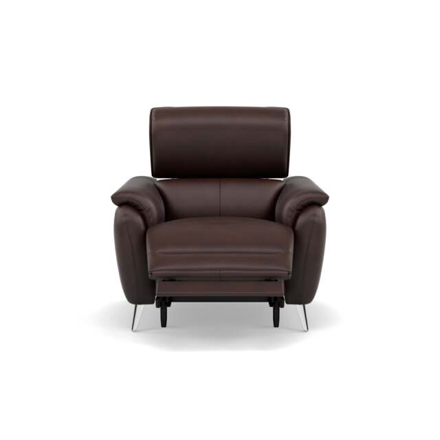 Sol Recliner Armchair - Power Recliner Armchair with Head Tilt Cat 60 - Cat-60/08 Montana Chocolate - image 1