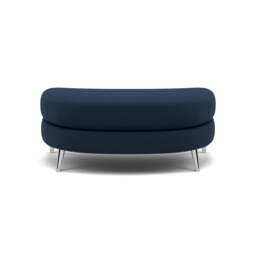 Phoebe Oval Footstool - Oval Cuddler Stool Grade B - Plush Velvet Indigo / Chrome