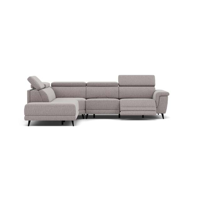 Sparta Corner Recliner Sofa - Combination 4 - Right Hand Facing Sofa Corner Group (Two Motors) Fabric - Right Hand Facing - Power with Power Headrest & USB - KB-1291-UK Amigo Granite - image 1