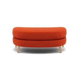 Phoebe Oval Footstool - Oval Cuddler Stool Grade B - Plush Velvet Paprika / Natural