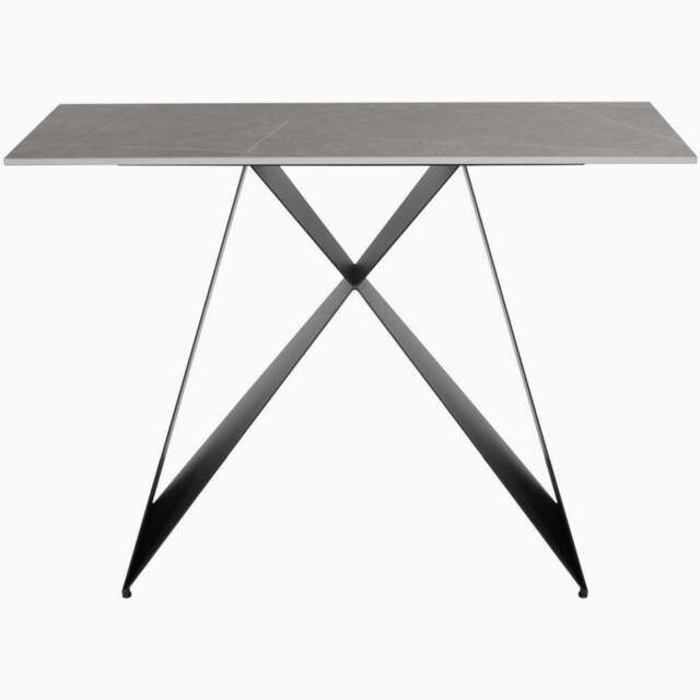 Odessey Console Table - Console Table Grey Sintered Stone / Black Powder Coat Metal Base - image 1