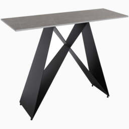 Odessey Console Table - Console Table Grey Sintered Stone / Black Powder Coat Metal Base - thumbnail 2