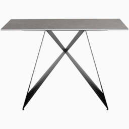 Odessey Console Table - Console Table Grey Sintered Stone / Black Powder Coat Metal Base - thumbnail 1