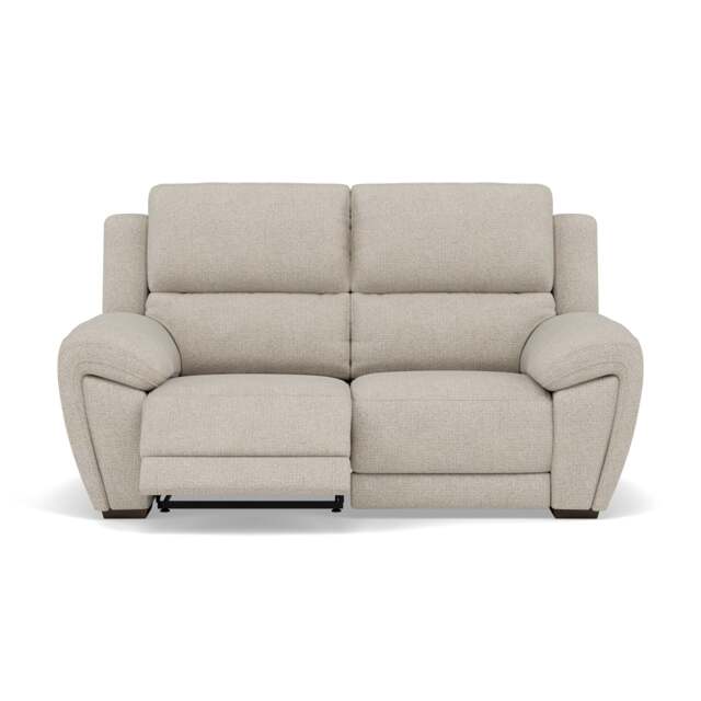 Echo 2 Seater Recliner Sofa - 2 Seater 2 Power Recliners Fabric - Power Recliner Power Footrest Headrest & USB - FAB-MIL-110 SAND - image 1