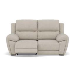 Echo 2 Seater Recliner Sofa - 2 Seater 2 Power Recliners Fabric - Power Recliner Power Footrest Headrest & USB - FAB-MIL-110 SAND