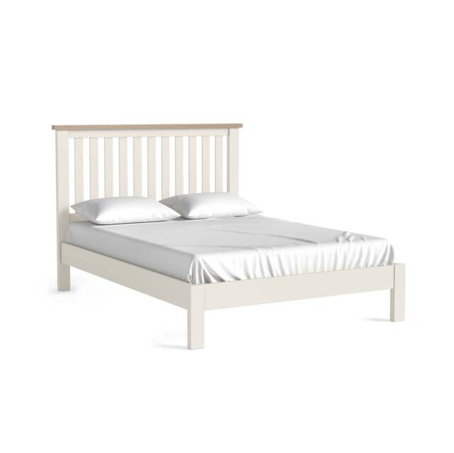Elmstead White Slatted Low Foot End Bed - 4ft6 Slatted Low Foot End Bed Coconut White - Double - image 1