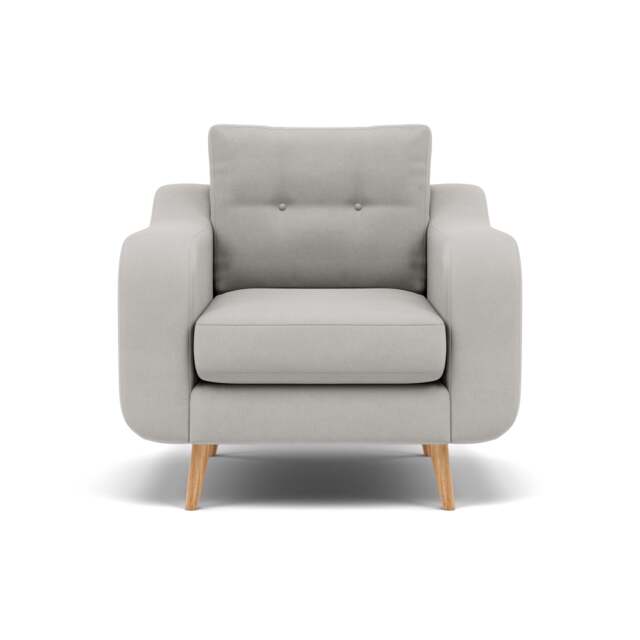 Phoebe Armchair - Chair Grade B - Plush Velvet Silver / Natural - image 1