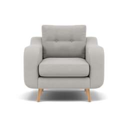 Phoebe Armchair - Chair Grade B - Plush Velvet Silver / Natural