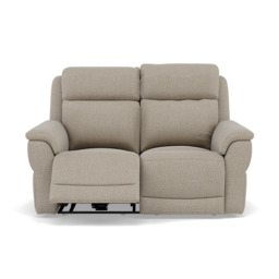 Juno 2 Seater Recliner Sofa - 2 Seater Sofa 2 Power Recliners Lumbar Support F8 - Power with Power Lumbar & USB - Hopsack Linen 70004 - thumbnail 1