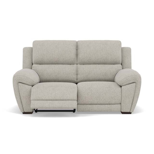 Echo 2 Seater Recliner Sofa - 2 Seater 2 Power Recliners Fabric - Power Recliner Power Footrest Headrest & USB - FAB-MIL-104 OYSTER - image 1