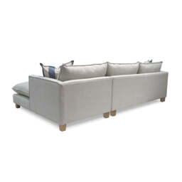 Vogue Williams Howth Large Chaise Sofa - Large Chaise Sofa Right Soft Chenille - Right Hand Facing - Soft Chenille Stone / Light Oak Feet - thumbnail 4