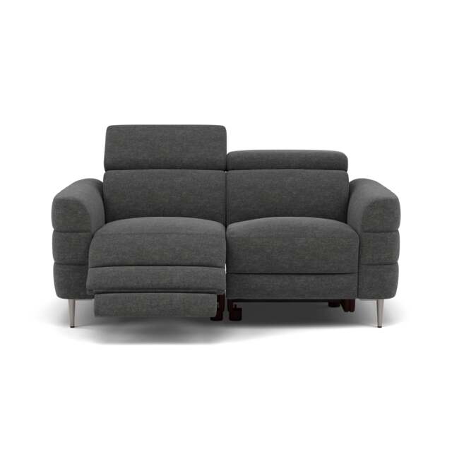 Hoy 2 Seater Recliner Sofa - 2 Str W/ 2 Power Recliner W/ 2 Power Headrest Fabric - Power with Power Headrest & USB - KB-1281-UK Darwin Charcoal - image 1