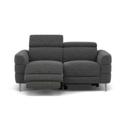 Hoy 2 Seater Recliner Sofa - 2 Str W/ 2 Power Recliner W/ 2 Power Headrest Fabric - Power with Power Headrest & USB - KB-1281-UK Darwin Charcoal