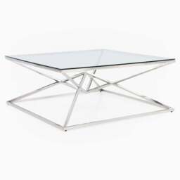 Turin Coffee Table - Coffee Table Clear Glass / Stainless Steel - thumbnail 2