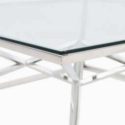 Turin Coffee Table - Coffee Table Clear Glass / Stainless Steel - thumbnail 3