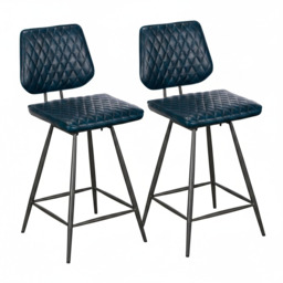Starley Dark Blue Bar Stool - Bar Stool Dark Blue - thumbnail 1